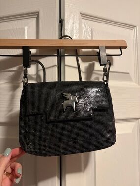 She is Cheval Black Rhinestone Evening Bag